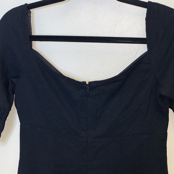 Tocca Black Embroidered Flower Vintage Style Dress - Picture 6 of 8